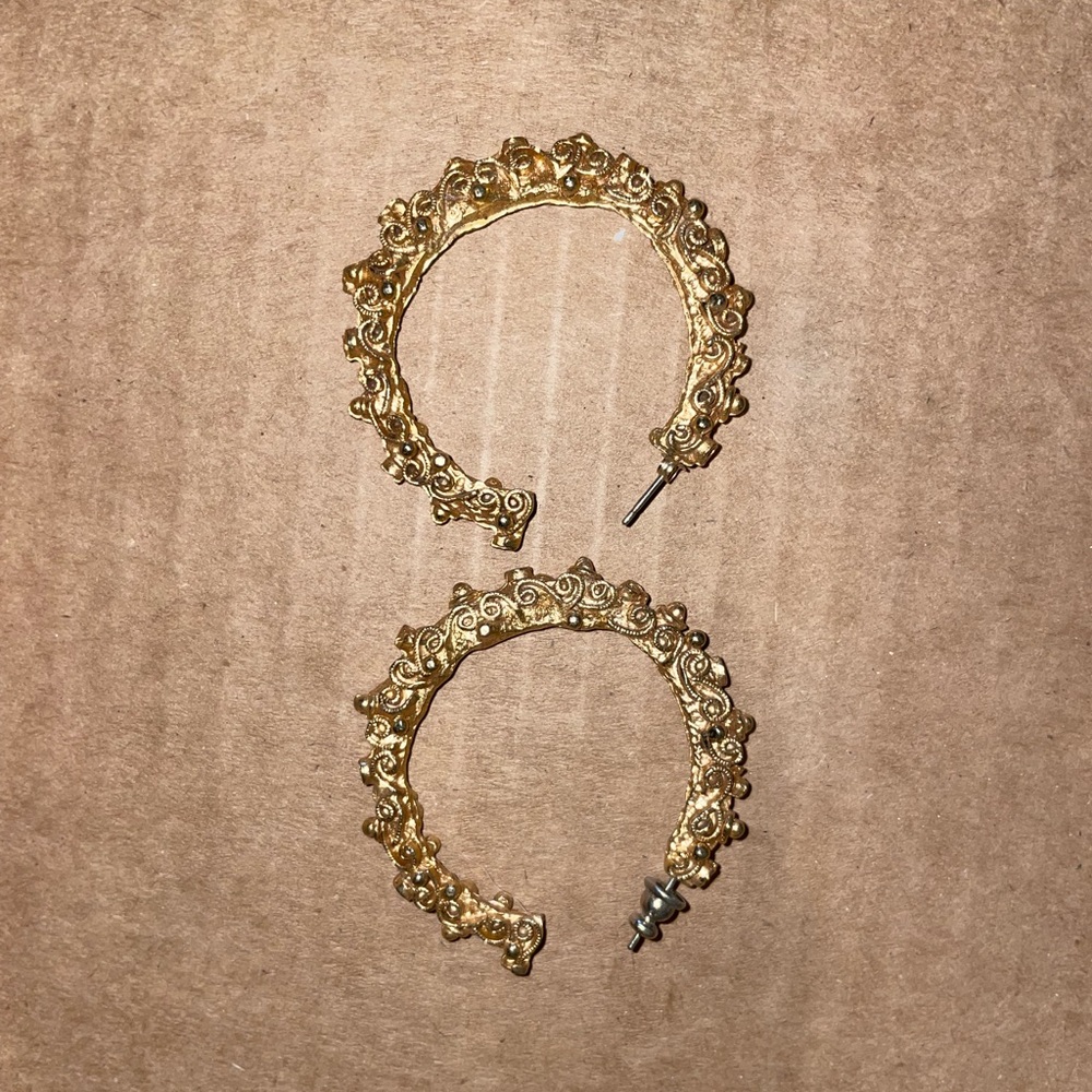 Gold half hoop earrings